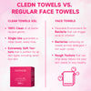 FACEMADE Clean Towels 60 Ct - Size 11.5" x 11.1", Disposable Face Towelette, Makeup Remover Wipes, Facial Washcloth, Multi-Purpose Cotton Tissues for Personal Care